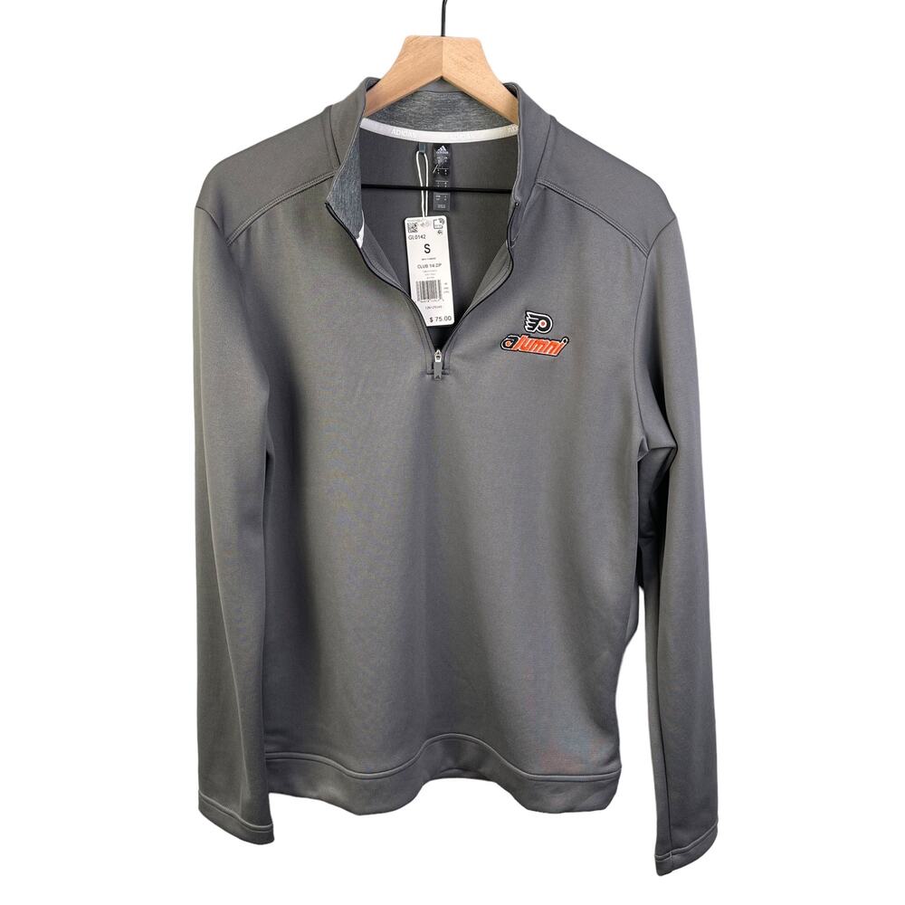 New Adidas‎ Philadelphia Flyers NHL Apparel Pullover Half Zip Sweatshirt Small